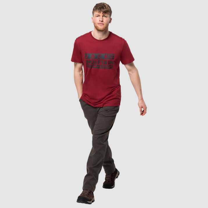 T-shirt Jack Wolfskin Brand Hombre Rojos Oscuro Mexico-1714863